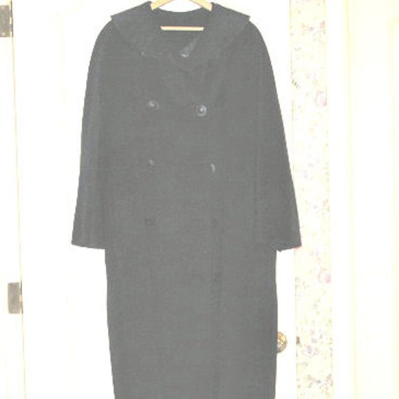 JACK SARNOFF DESIGNER COAT, LONG, LUXURIOUS BLACK WOOL SIZE 8, NEW YORK - Picture 1 of 11